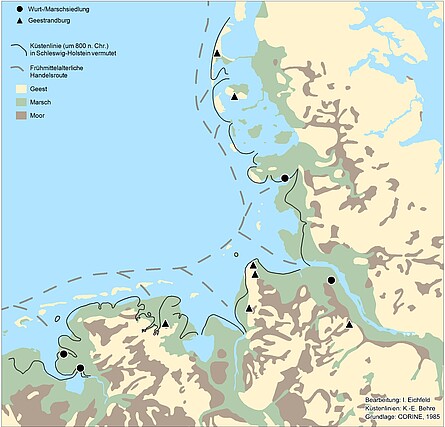 Arbeitsgebiet Nordseeküste Kartierung des Arbeitsgebietes zeigt die deutsche Nordseeküste
