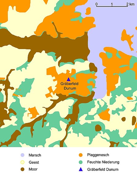 Naturraum Karte des Naturraumes rund um Dunum