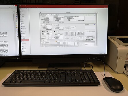 Monitor auf dem man eine Eingabemaske sehen kann
