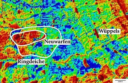 Ringdeich und Siedlungen